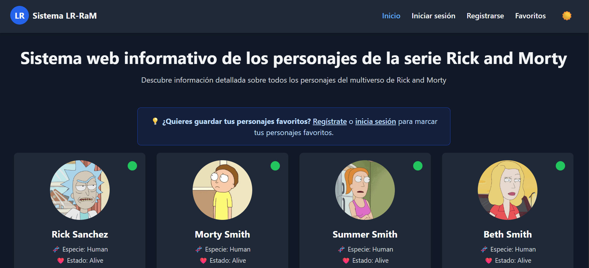 App Login y Favoritos